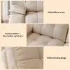 96" 2-Seater Genuine Leather Power Convertible Sleeper Sofa with Adjustable Armrests