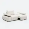 96" 2-Seater Genuine Leather Power Convertible Sleeper Sofa with Adjustable Armrests