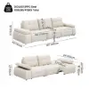 130" 3-Seater Genuine Leather Power Convertible Sleeper Sofa with Adjustable Armrests – AUD-H3193