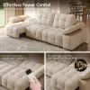 130" 3-Seater Genuine Leather Power Convertible Sleeper Sofa with Adjustable Armrests – AUD-H3193
