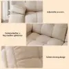 130" 3-Seater Genuine Leather Power Convertible Sleeper Sofa with Adjustable Armrests – AUD-H3193
