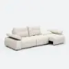 130" 3-Seater Genuine Leather Power Convertible Sleeper Sofa with Adjustable Armrests – AUD-H3193
