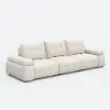 130" 3-Seater Genuine Leather Power Convertible Sleeper Sofa with Adjustable Armrests – AUD-H3193