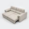 87" 2-Seater Genuine Leather Power Convertible Sleeper Sofa with Adjustable Headrests