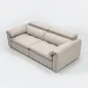 87" 2-Seater Genuine Leather Power Convertible Sleeper Sofa with Adjustable Headrests