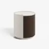 Saddle Leather 2-Drawer Nightstand with Charging Station, Set of 2