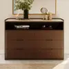 Arvona 47" 6-Drawer Walnut Chest of Drawers with Sintered Stone Top