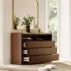 Arvona 47" 6-Drawer Walnut Chest of Drawers with Sintered Stone Top