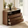 Arvona 47" 6-Drawer Walnut Chest of Drawers with Sintered Stone Top