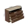 Arvona 47" 6-Drawer Walnut Chest of Drawers with Sintered Stone Top