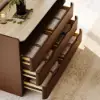 Arvona 47" 6-Drawer Walnut Chest of Drawers with Sintered Stone Top