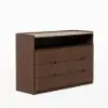 Arvona 47" 6-Drawer Walnut Chest of Drawers with Sintered Stone Top