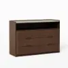 Arvona 47" 6-Drawer Walnut Chest of Drawers with Sintered Stone Top