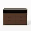 Arvona 47" 6-Drawer Walnut Chest of Drawers with Sintered Stone Top