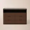 Arvona 47" 6-Drawer Walnut Chest of Drawers with Sintered Stone Top