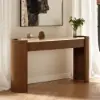 Japandi 60" Oval Sintered Stone Console Table With 2 Drawers – AUD-H3199