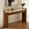 Japandi 60" Oval Sintered Stone Console Table With 2 Drawers – AUD-H3199