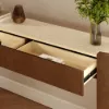 Japandi 60" Oval Sintered Stone Console Table With 2 Drawers – AUD-H3199