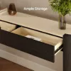 Japandi 60" Oval Sintered Stone Console Table With 2 Drawers – AUD-H3200