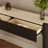 Japandi 60" Oval Sintered Stone Console Table With 2 Drawers – AUD-H3200