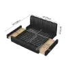 Humply Queen Black Faux Leather Storage Bed with Drawers