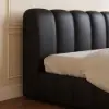 Humply Queen Black Faux Leather Storage Bed with Drawers