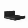 Humply Queen Black Faux Leather Storage Bed with Drawers