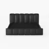 Humply Queen Black Faux Leather Storage Bed with Drawers
