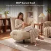 Genuine Leather 360° Swivel Accent Chair