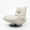 Genuine Leather 360° Swivel Accent Chair