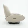 Genuine Leather 360° Swivel Accent Chair