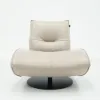 Genuine Leather 360° Swivel Accent Chair