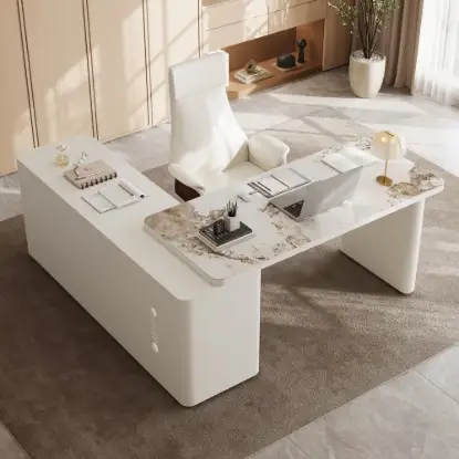 Artis 71" Right-Hand Return Sintered Stone Executive Desk