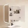 Picture of 31" LED Bathroom Mirror Cabinet with Defogger, 3-Color Light, Tissue Slot