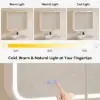 Picture of 31" LED Bathroom Mirror Cabinet with Defogger, 3-Color Light, Tissue Slot