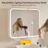 Picture of 31" LED Bathroom Mirror Cabinet with Defogger, 3-Color Light, Tissue Slot