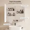 Picture of 31" LED Bathroom Mirror Cabinet with Defogger, 3-Color Light, Tissue Slot