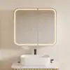 Picture of 31" LED Bathroom Mirror Cabinet with Defogger, 3-Color Light, Tissue Slot
