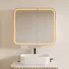 Picture of 31" LED Bathroom Mirror Cabinet with Defogger, 3-Color Light, Tissue Slot