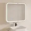 Picture of 31" LED Bathroom Mirror Cabinet with Defogger, 3-Color Light, Tissue Slot