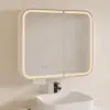 Picture of 31" LED Bathroom Mirror Cabinet with Defogger, 3-Color Light, Tissue Slot