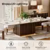 Aura 94" Rectangular Sintered Stone 10-Seater Dining Table