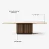 Aura 94" Rectangular Sintered Stone 10-Seater Dining Table