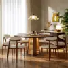 46"-60" Round Extendable Wood 4-6 Seater Dining Table – Walnut
