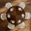 46"-60" Round Extendable Wood 4-6 Seater Dining Table – Walnut