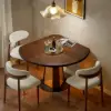 46"-60" Round Extendable Wood 4-6 Seater Dining Table – Walnut