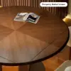 46"-60" Round Extendable Wood 4-6 Seater Dining Table – Walnut
