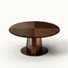 46"-60" Round Extendable Wood 4-6 Seater Dining Table – Walnut