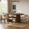 Dining Set 120-200 cm Solid Wood Extendable Dining Table with 6 Chairs