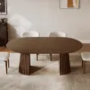 Dining Set 120-200 cm Solid Wood Extendable Dining Table with 6 Chairs